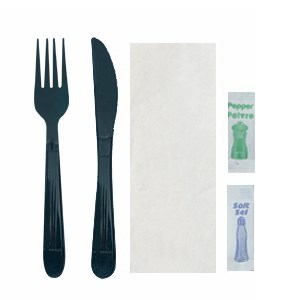 Fork + Knife + 1Ply Napkin(30×30) + Salt + Pepper